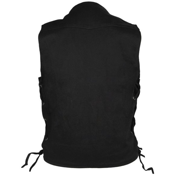 Black Denim Vest with Ten Pockets including concealed carry pockets - Picture 3 of 5